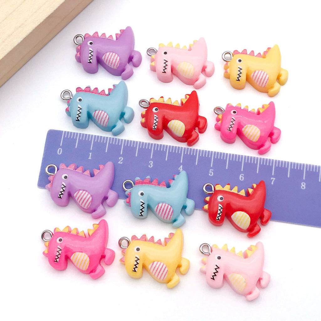 Resin Cartoon Dinosaur Charm Pendant for DIY Earrings Bracelet Necklace