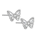 Butterfly Crystal Stud Earrings Gold Silver Two Tones view 5