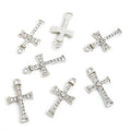 Crystal-Accented Gold Silver Cross Alloy Charms in 4 Styles view 3