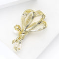 Pearl Ribbon Bow Brooch In 2 Styles With Polished Metal Details view 4