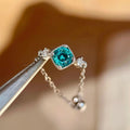 Cushion CZ Chain Band Rings Pink Gold Or Blue Silver view 3