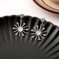 Silver Sunburst Starburst Dangle Earrings Three Colors view 6