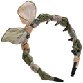 Twisted Fabric Scarf Bow Toothed Headband Coffee Style view 5