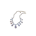 Silver Clear Teardrop Rhinestone Fringe Necklace Style view 5