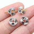 10x10x3.5mm 0.54g Antique Silver Zinc Alloy Wrinkled Round Small Hole Spacer Beads for DIY Jewelry Making