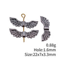 Antique Silver Spread Wing Shaped Metal Spacer Bead view 3