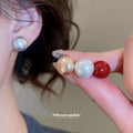 Pearl Stud Earring Sets in Two Mixed Color Palettes view 2