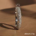 Triple-Row Pave Slim Band Ring In Polished Silver Tone view 4