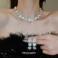 Round Crystal Necklace and Stud Earring Sets in Three Colors view 4