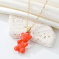 Gold Tone Gummy Bear Pendant Necklaces in Six Candy Colors view 6