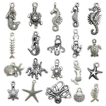 Metallic Seahorse and Turtle Metal Charms with 21 Listed Options