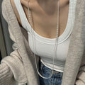 Long Graduated White Pearl Strand Necklace Gold Clasp view 1
