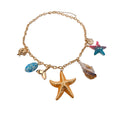 Gold Tone Sea Life Charm Necklace in Two Colorways view 5