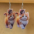 Acrylic Double-Sided Cute Cat Print Earrings 8 Styles view 9