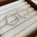 Irregular Open Square Hoop Earrings In Gold And Silver Tone view 7