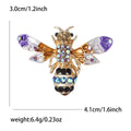 Colorful Crystal Bee Brooch with Detailed Gold Tone Wings view 7