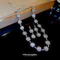 Two Mixed Silver Tone Crystal Necklace And Earring Set Designs view 3