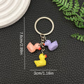 Five Colorful Mini Resin Duck Metal Keychain Designs view 10