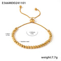 Gold Steel Bead Sliding Bolo Bracelets 6mm and 4mm view 7
