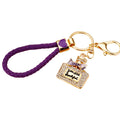 Jeweled Rectangular Perfume Bottle Keychains in Pink and Purple view 5