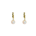 Black Crescent Huggie Pearl Look Gold and Silver Earrings view 2
