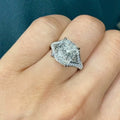 Silver Cushion Clear CZ Geometric Halo Pavé Band Ring view 1