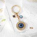 Blue Evil Eye Owl, Elephant and Round Metal Keychains view 6