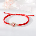 Gold Tone Crystal Evil Eye Adjustable Red Cord Bracelets in Eight Designs view 11