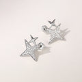 Pavé Star Stud Earrings in Silver Tone and Two Tone Styles view 5