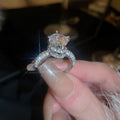 Two Silver Tone Solitaire Rings In Round Halo Or Oval Crossover Styles view 7