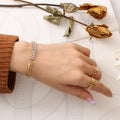 S-Link Chain Baguette Zircon Necklace And Bracelet Set view 9