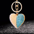 Double Sided Pearl and Crystal Heart Keychains in Five Colors plus Assorted view 4