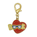 Enamel Heart Book Glasses Keychain Gold Clasp Two Colors view 6