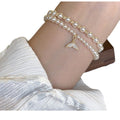 Three Mixed Pearl Like Bracelets With Tail Cluster Or Oval Center view 5