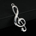 Treble Clef Music Note Metal Charm Pendant Two Finishes view 2