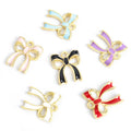 Enamel Ribbon Bow Jewelry Components For DIY Earrings And Bracelets Charms view 3