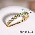 Slim Multicolor Round Stone Eternity Band In Gold Tone view 4