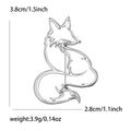 Openwork Fox Outline Brooch Silver or Gold Tone Metal Pin view 4