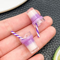 Resin Milk Tea Milkshake Cup with Straw charm pendants for DIY bag phone chain decor
