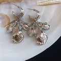 Textured Leaf And Crystal Drop Earrings Fashion Jewelry view 7