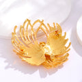 Gold Tone Flower Tassel Metal Brooch Pin for Jackets and Lapels view 3