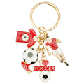 Soccer Ball Shoe Jersey and Trophy Charm Keychain with Metal Hardware view 5