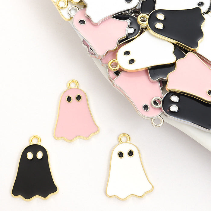 Enamel-Look Silver Gold Ghost Alloy Charms in 6 Styles