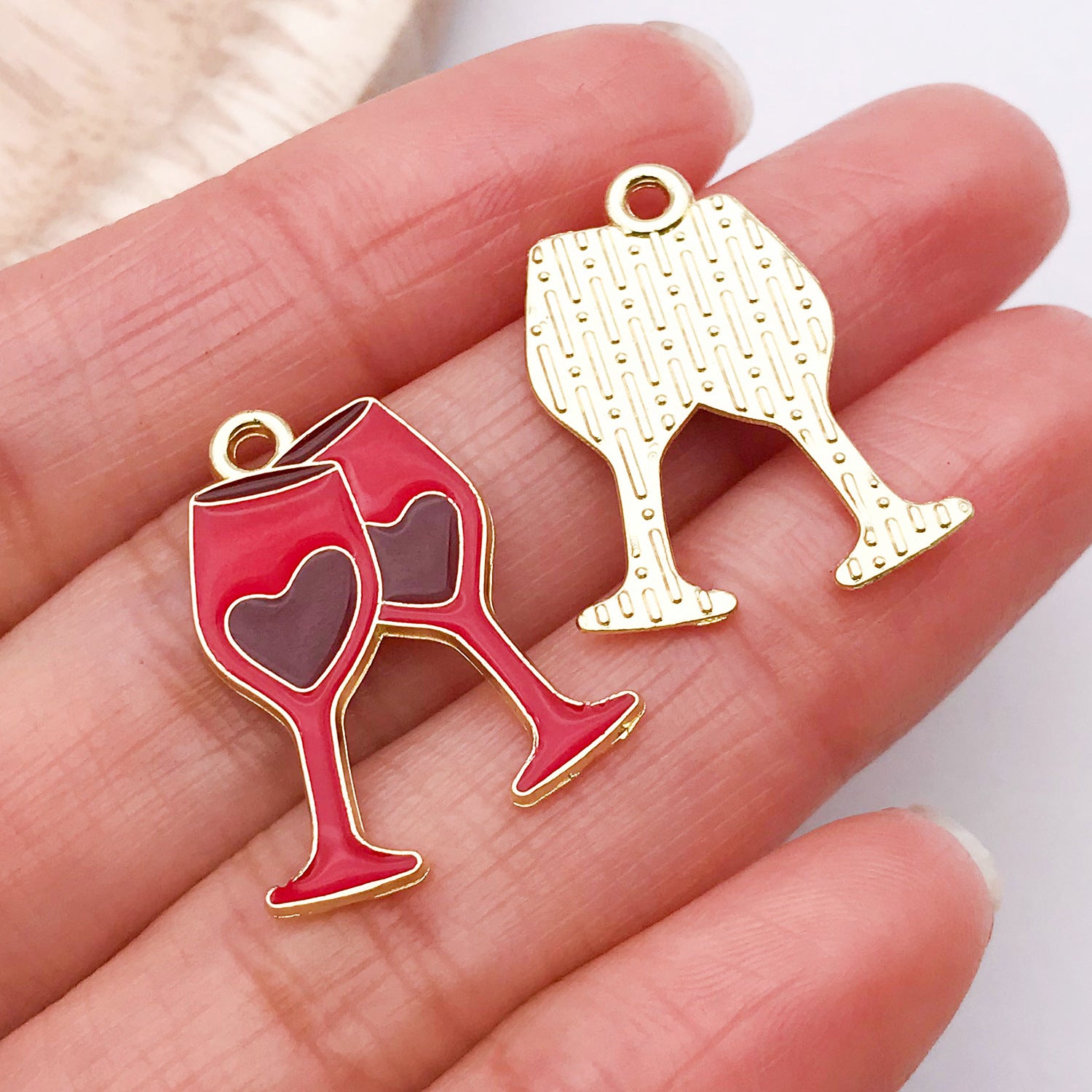 Enamel Zinc Alloy Valentine Theme Charm Pendant for DIY Necklace Bracelet Keychain Making