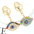 Rhinestone Evil Eye Keychain Gold Clasp Four Color Styles view 2