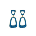 Geometric Hollow Resin Drop Earrings White Green Blue view 4