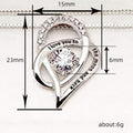Silver Tone Layered Heart Pendant Necklace With Clear Stones view 4