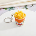 Miniature Popcorn Bucket Food Model Split Ring Keychain view 6