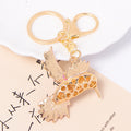 Rhinestone Hummingbird Keychain Gold Tone Flying Bird Charm view 4