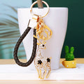 Jeweled Small Deer Keychains in Black and Red with Braided and Plain Loops view 6